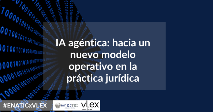 Representación visual de la IA agéntica aplicada al sector legal, mostrando la transformación de la práctica jurídica mediante agentes de inteligencia artificial y automatización de procesos.