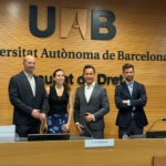 Representantes de ENATIC y de la Universitat Autònoma de Barcelona durante una jornada sobre inteligencia artificial, Derecho Digital y nuevas salidas profesionales para juristas en la Facultad de Derecho de la UAB.